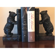 MOUNTAIN, RUSTIC, STANDING BEAR BOOKENDS ... RESIN ... USED    153102470775